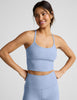 Spacedye Slim Racerback Cropped Tank | Pastel Periwinkle Heather