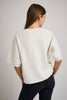 Short Sleeve Crew Neck Boxy Sweater Top | Cream