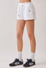 Elastic Waistband Star Motifs Detail Knit Short | White