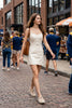 Lace Trimmed Day-to-Night Mini Dress | Light Blue