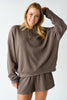 Waffle-Knit Henley Pullover | Truffle