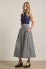 Gingham Check Midi Skirt - GINGHAM