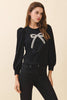 Crystal Embellished Bow Detail Sweatshirt | Black
