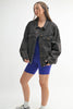 Boxy-Cut Denim Jacket | Charcoal Grey