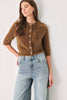 Sweater knit cardigan | Camel