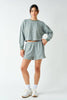 Boardwalk Stripe Crewneck Set | Eucalyptus & White