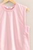 Round Neck Sleeveless Boxy Top | Pink