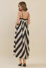 Flowy dress with adjustable straps | black and white stripe