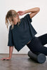 Black Box Fit Workout Tee with Raw Edge Seaming