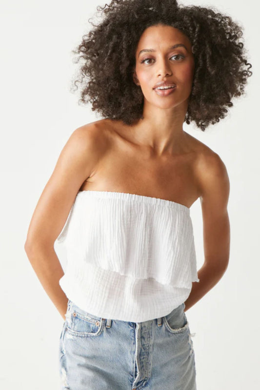 Chic and breathable Fleur Gauze Strapless Top, a Michael Stars creation, shop at Collected by Sarah Sullivan.