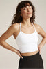 Spacedye Slim Racerback Cropped Tank | Cloud White