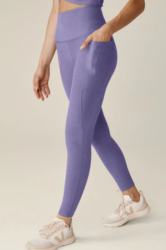 Spacedye Out Of Pocket High Waisted Midi Legging | Indigo Heather