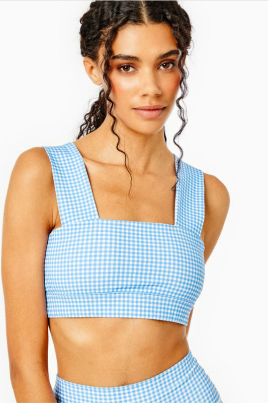 Addison Bay Moravian Bra in Gingham for low-impact activities