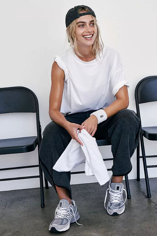 White Inspire Tee by Free People Movement - Oversized Fit