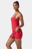 Built-in Romper Feature on Halara Backless Dress in Red