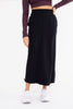 Black Mid-Rise Adjustable Cargo Maxi Skirt by Mono B - 90s-inspired design with side pockets and adjustable bungee.