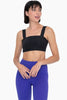 Mono B Solid Square Neck Sports Bra in classic Black