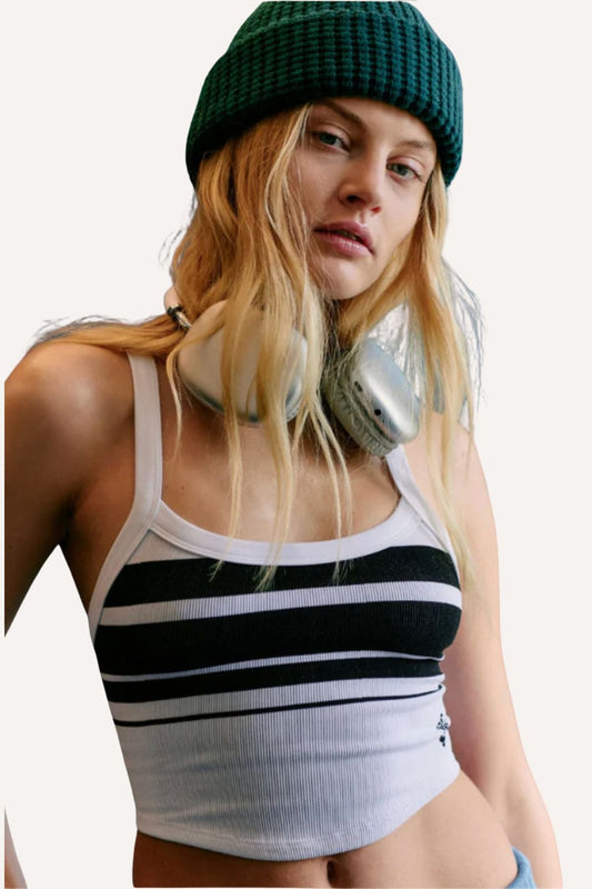 All Clear Striped Cami | Black & White Retro