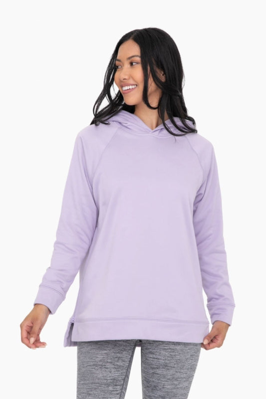 Cozy Lilac hoodie with tech fleece and brushed inner by Mono B