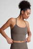 Spacedye Slim Racerback Cropped Tank | Soft Umber Heather