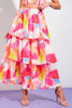 Printed Top & Skirt Set | Ivory & Pink