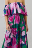 Ellerton Tropics Enamored Off the Shoulder Ruffle Dress |  Purple Multi