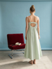 Spaghetti Strap Maxi Dress | Sage Stripe