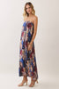 Abstract Print Strapless Maxi Dress | Multi
