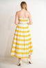 Printed Woven Midi Dress | White & Yellow