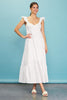 poplin max dress white with ruffle sleeves