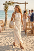 Cutwork Lace Trimmed Maxi Dress | Ecru