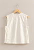 Round Neck Sleeveless Boxy Top | White