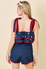 Americana Star Embroidered Romper | Navy