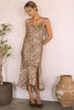 Sleeveless Leopard Satin Dress