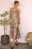 Sleeveless Leopard Satin Dress