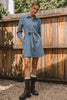Washed Button Down Shirt Mini Dress