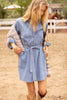 Washed Button Down Shirt Mini Dress
