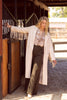 Faux Suede Fringe Detail Maxi Coat