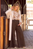Faux Suede Fringe Detail Maxi Coat