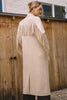 Faux Suede Fringe Detail Maxi Coat