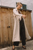 Faux Suede Fringe Detail Maxi Coat
