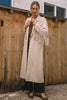Faux Suede Fringe Detail Maxi Coat