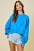 Cropped Crew Neck Sweatshirt | Blue