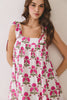 Floral Print Back Smocked Tie Strap Midi Dress | Cream