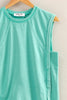 Round Neck Sleeveless Boxy Top | Turquoise