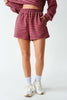 Flex Terry Long-Sleeve & Shorts Lounge Set | Rosewood