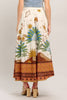 Printed Full Midi Skirt | Cream