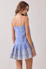 Contrast Straps Embroidered Detail Mini Dress | Blue