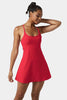 Halara Everyday Cloudful Air Fabric Backless 2-in-1 Activity Dress in Red Front View