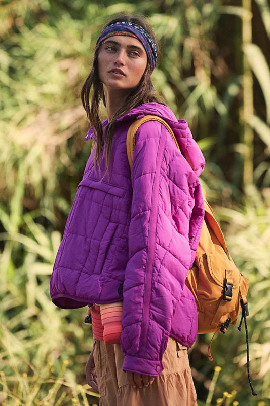 Packable and water-resistant design of the Pippa Pullover Puffer.